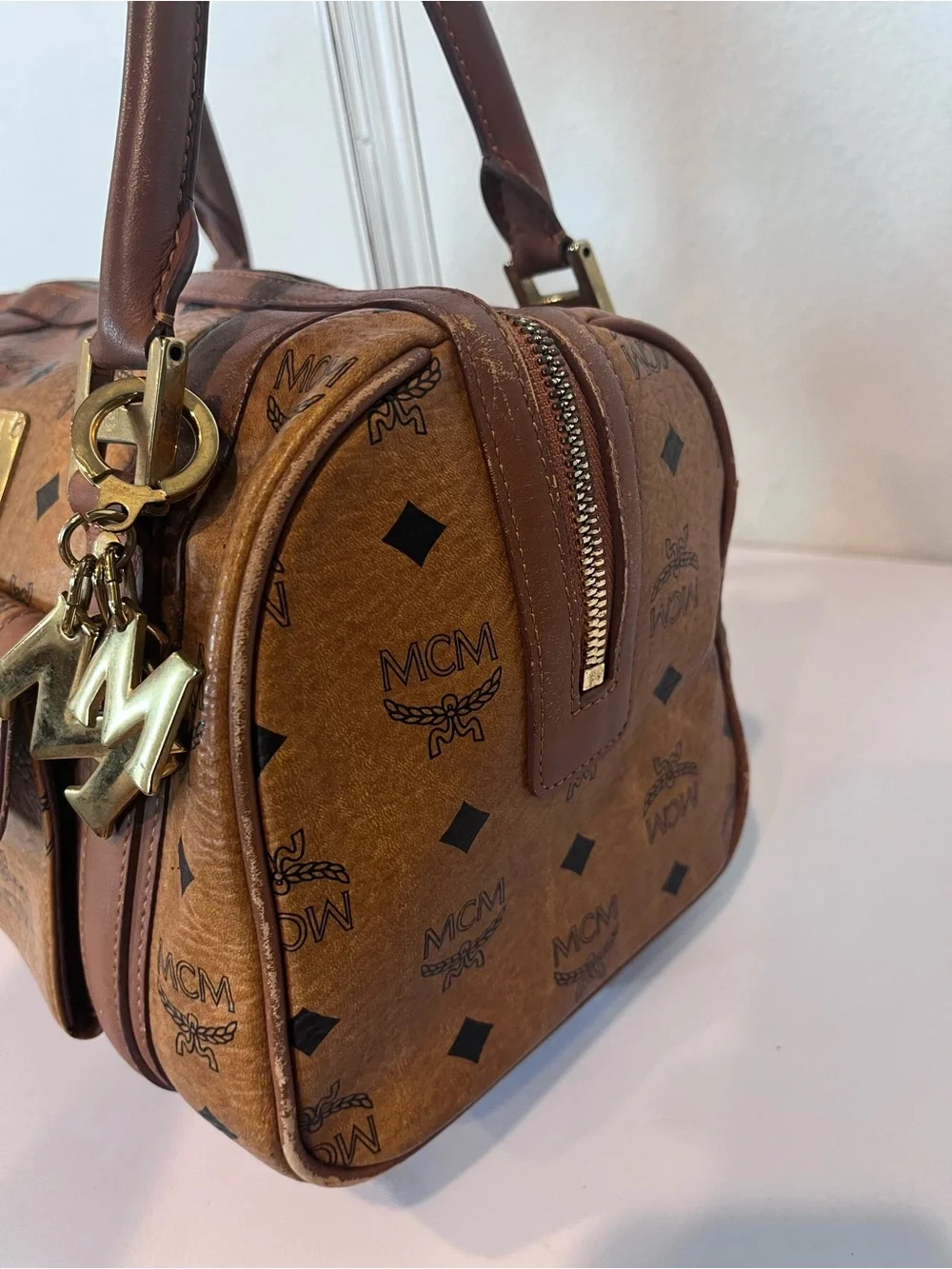 MCM CHARM BOSTON BAG.